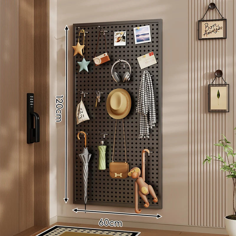 Wall-Mounted Pegboard Organizer Modular Grid 10 Hooks Included