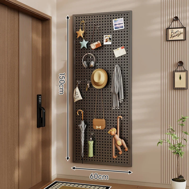 Wall-Mounted Pegboard Organizer Modular Grid 10 Hooks Included