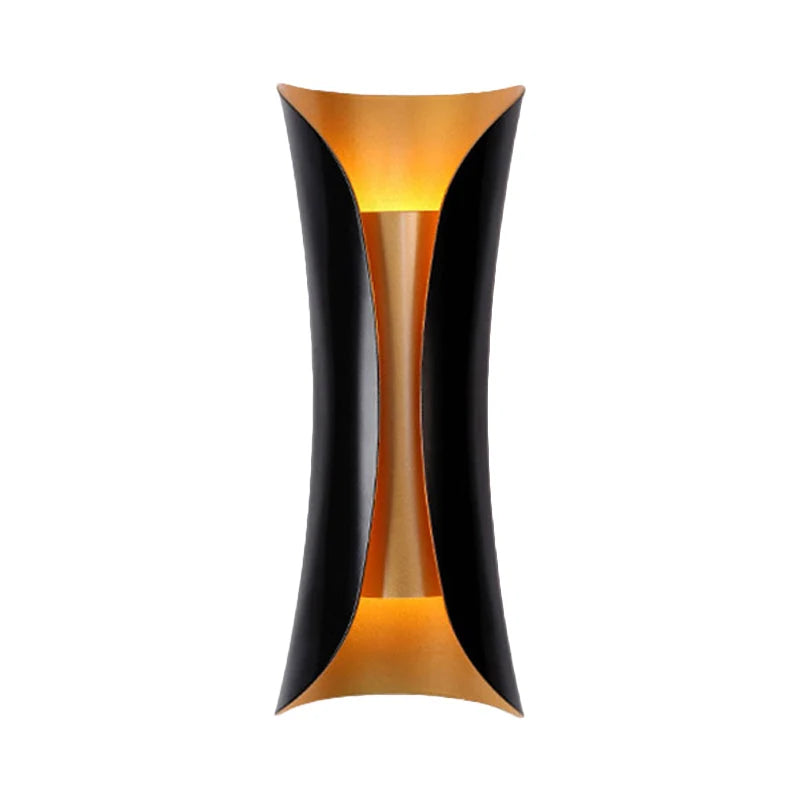 Wall Sconce Black Folded Metal Concealed LED
