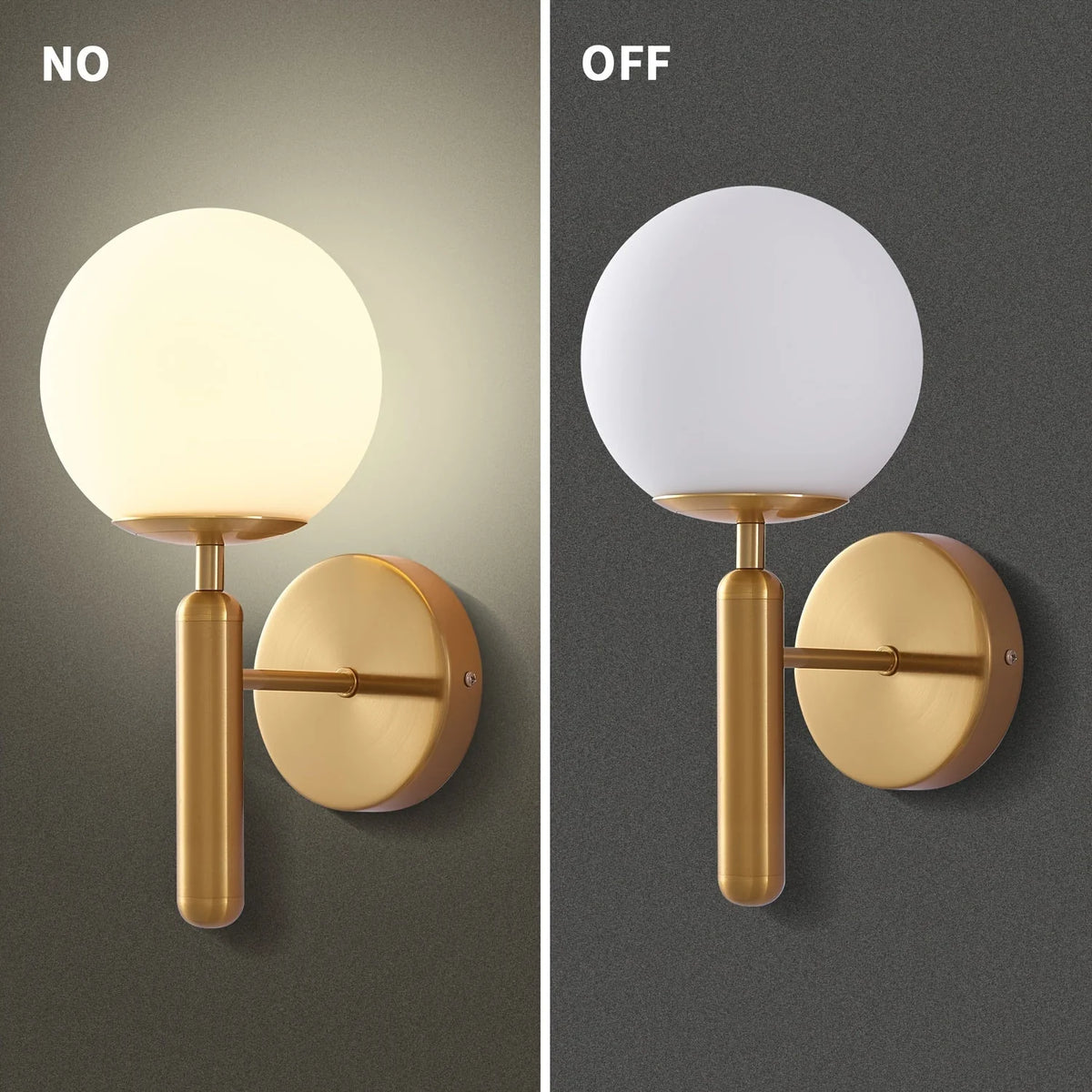 Wall Sconce Clear Glass Globe Polished Metal Backplate