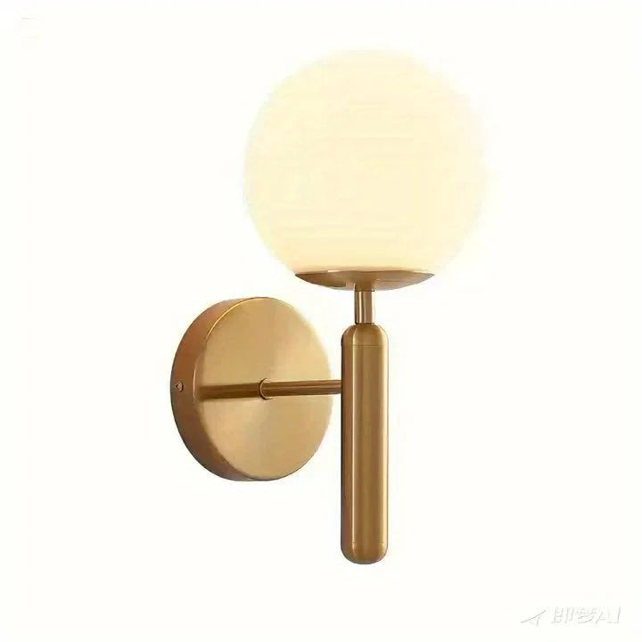 Wall Sconce Clear Glass Globe Polished Metal Backplate