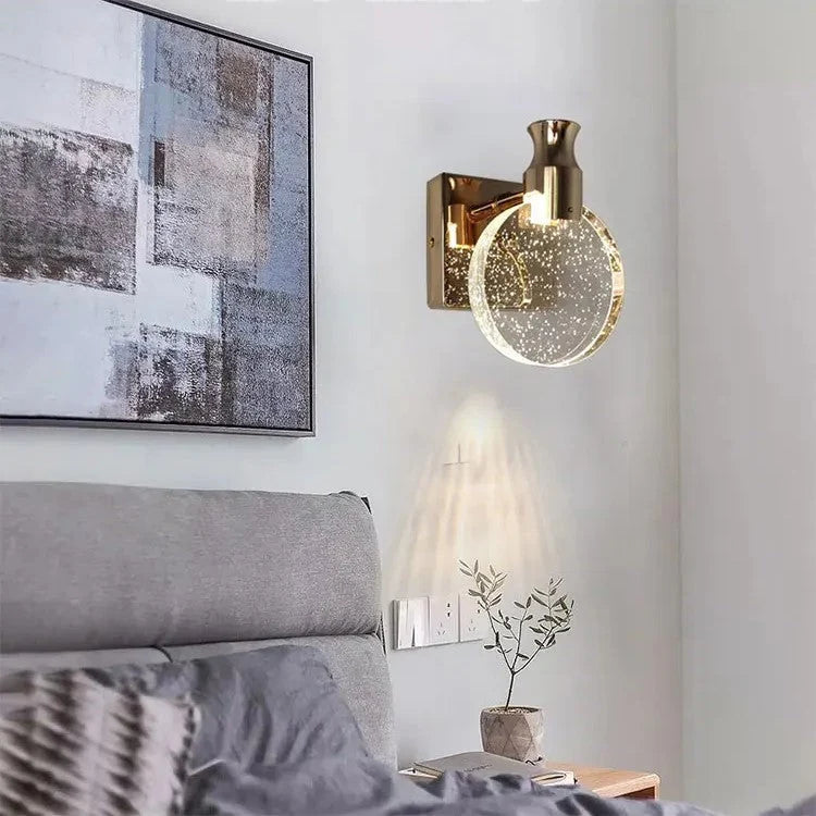 Wall Sconce Cordless Teardrop Glass Shade