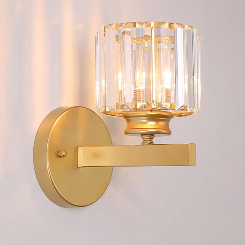 Wall Sconce Cut Crystal & Iron Frame