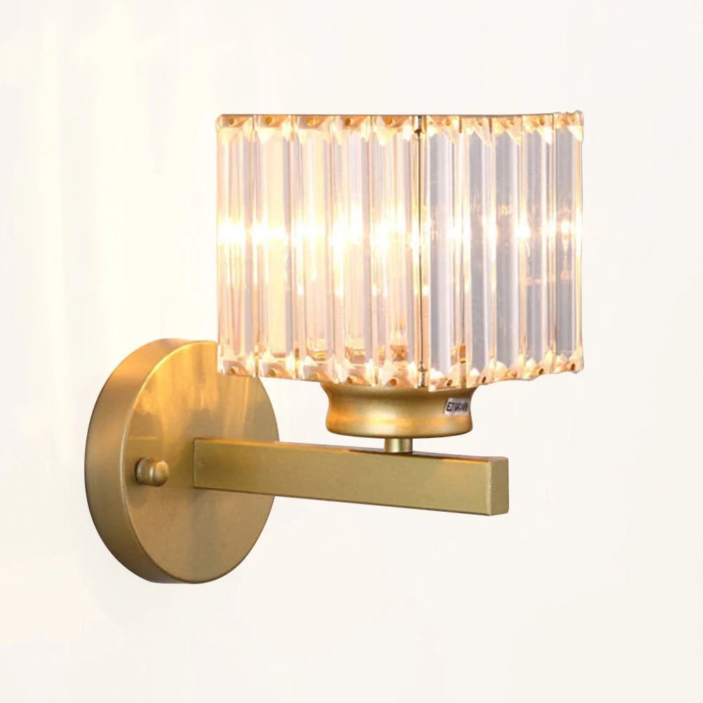 Wall Sconce Cut Crystal & Iron Frame