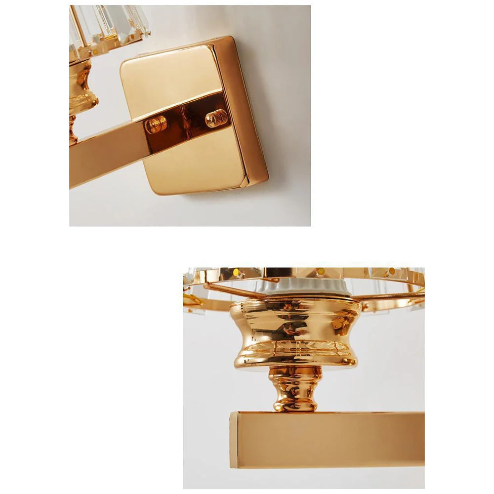Wall Sconce Cut Crystal & Iron Frame