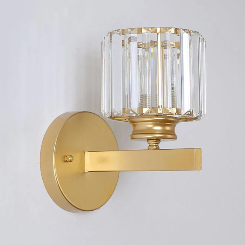 Wall Sconce Cut Crystal & Iron Frame