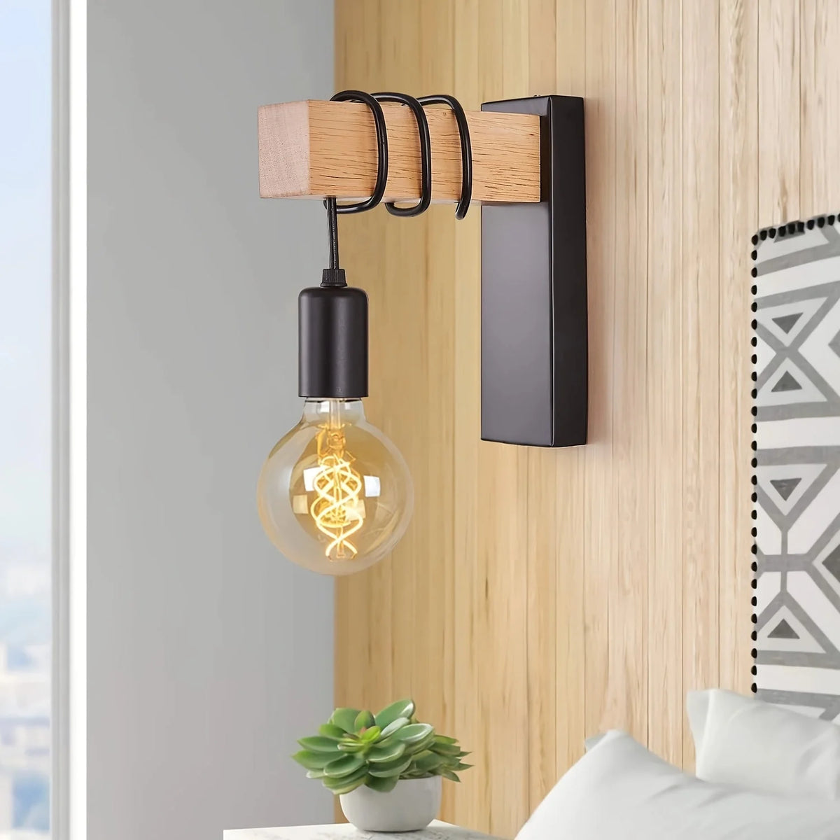 Wall Sconce Industrial Exposed Arm Matte Metal E27 Socket
