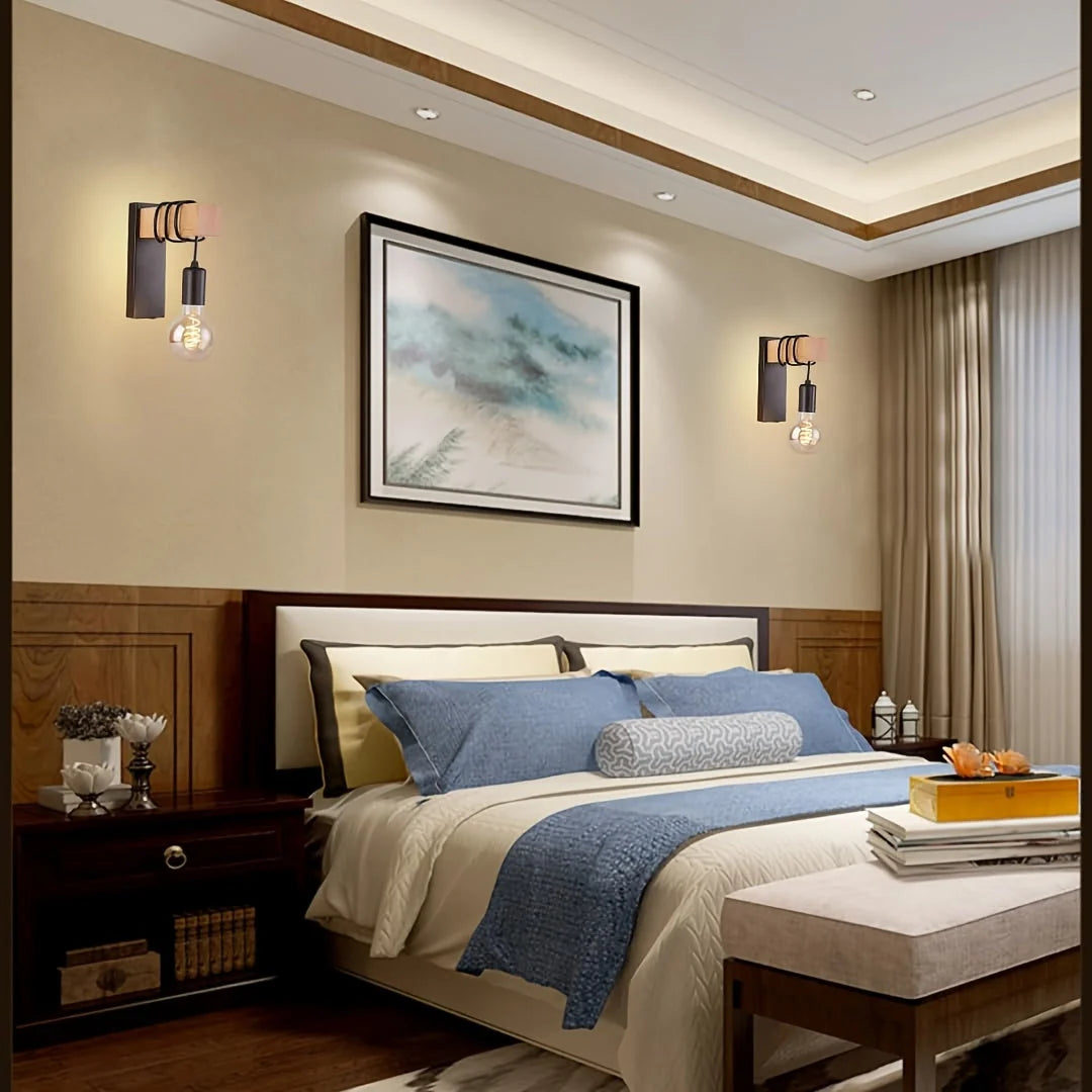 Wall Sconce Industrial Exposed Arm Matte Metal E27 Socket