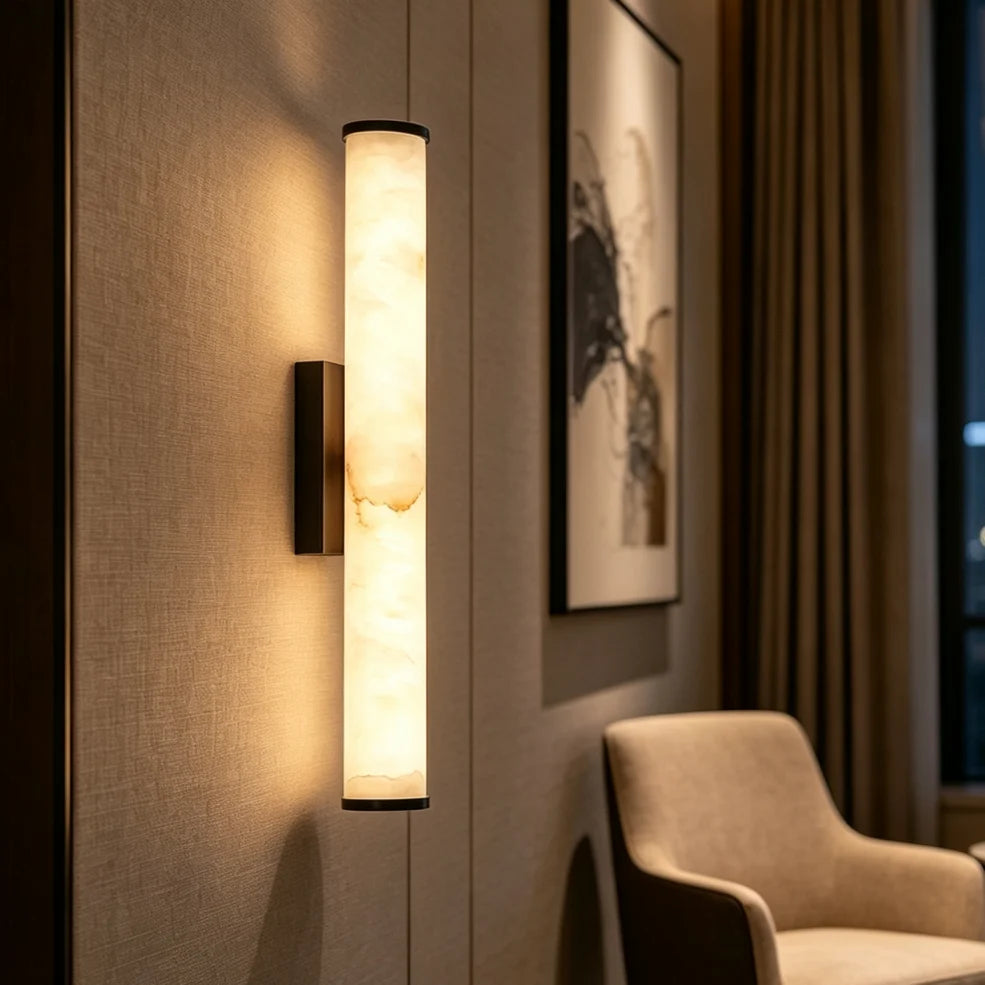 Wall Sconce Marble Copper-Look Finish Warm White LED
