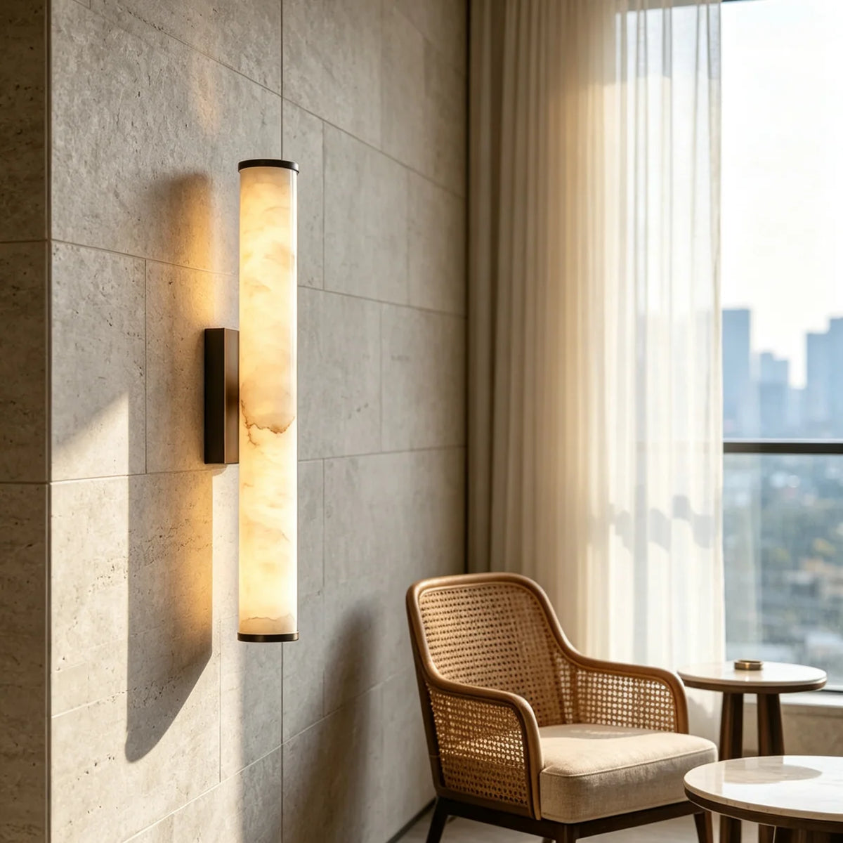 Wall Sconce Marble Copper-Look Finish Warm White LED