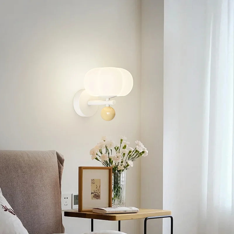 Wall Sconce Ribbed Fluted Glass Slim Metal Collar