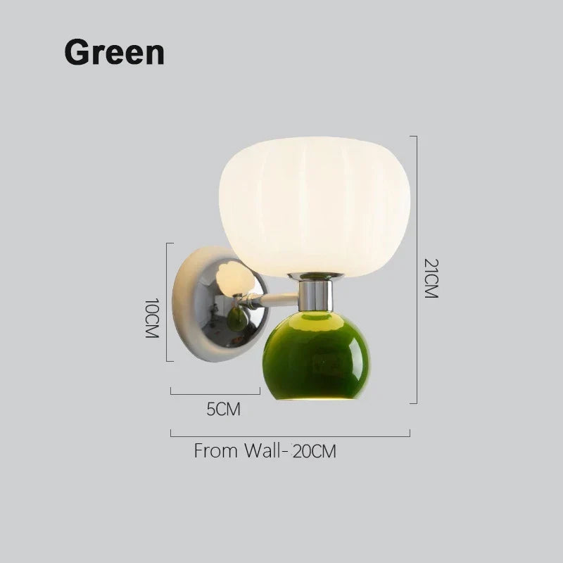 Wall Sconce Ribbed Fluted Glass Slim Metal Collar