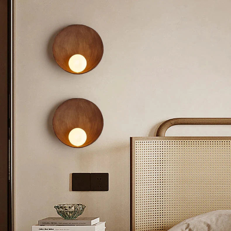 Wall Sconce Round Resin Diffuser Glare-Free