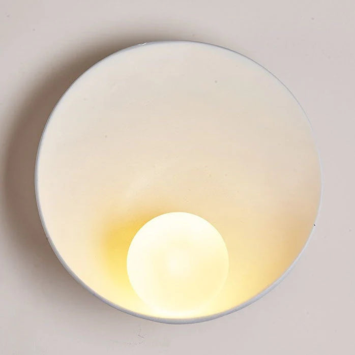 Wall Sconce Round Resin Diffuser Glare-Free