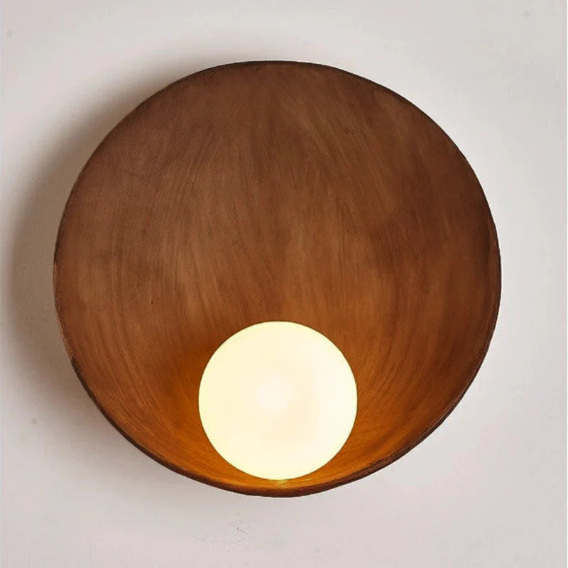 Wall Sconce Round Resin Diffuser Glare-Free