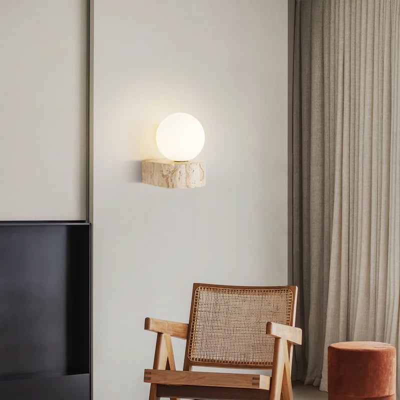 Wall Sconce Travertine Linear Slot Concealed Fixings