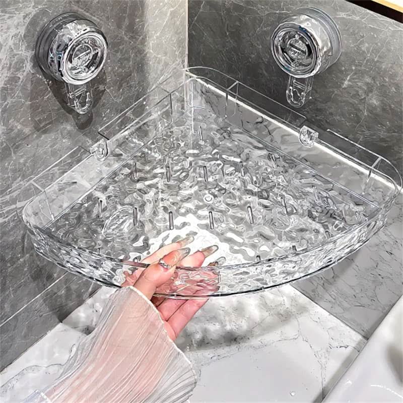 Wall Shelf Suction Cup Mount Drill-Free Space-Saving Storage