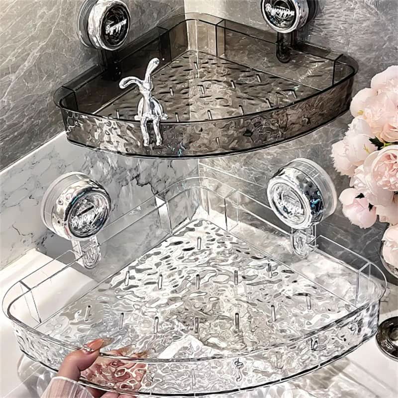 Wall Shelf Suction Cup Mount Drill-Free Space-Saving Storage