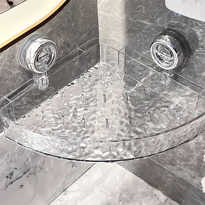 Wall Shelf Suction Cup Mount Drill-Free Space-Saving Storage