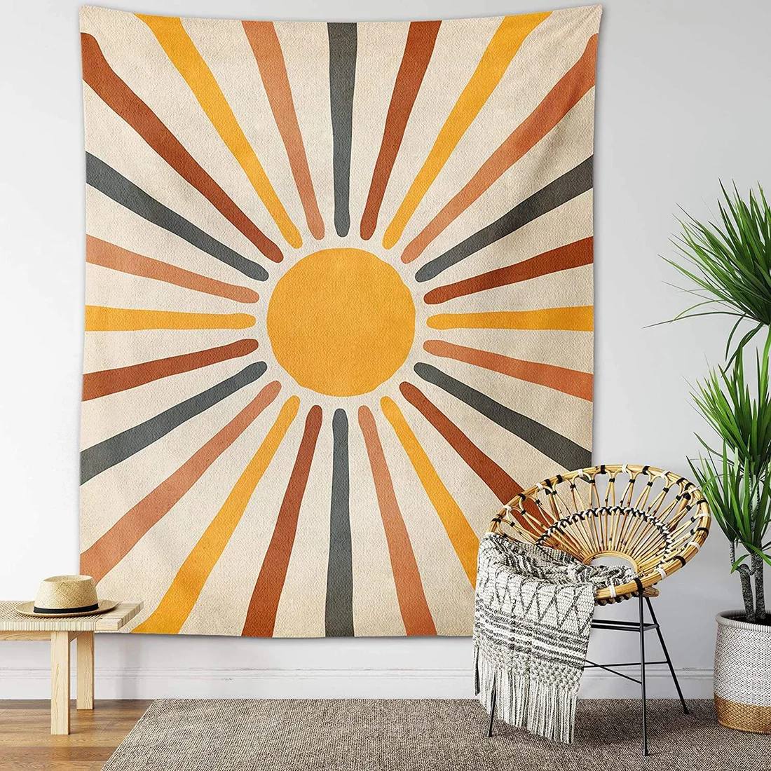 Wall Tapestry Boho Sun Polyester-Cotton Blend