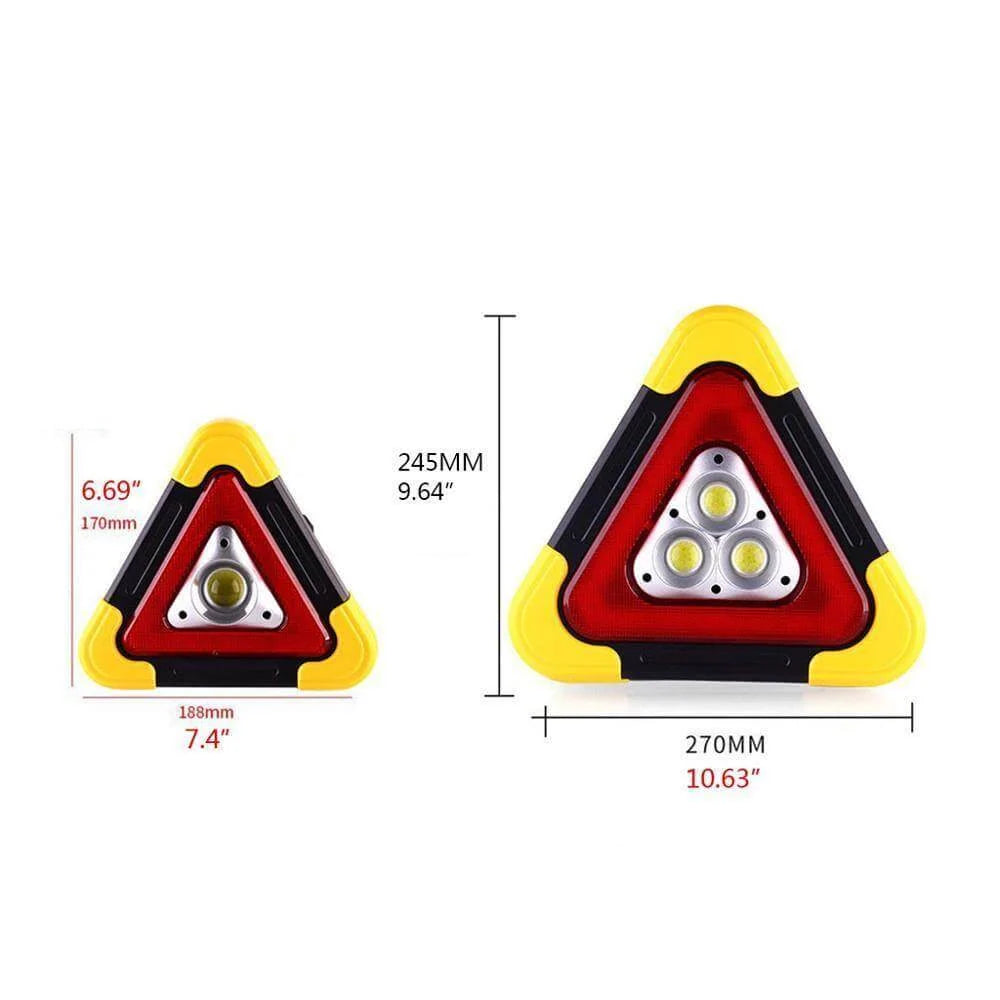 Warning Triangle LED 360-Degree Visibility IPX5 Water-Resistant