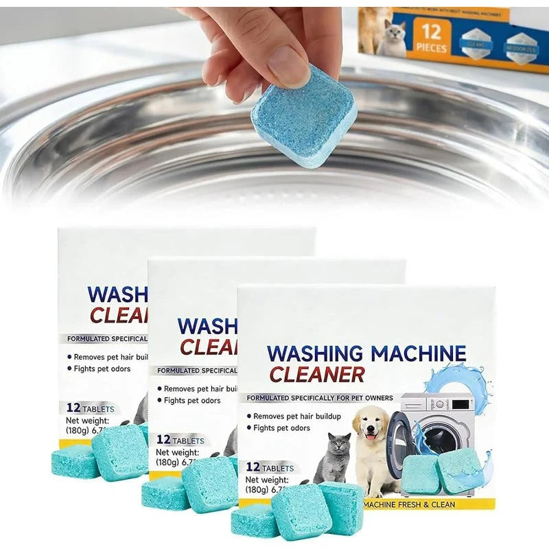 Washing Machine Cleaner Tablets Pet Hair & Odor Control