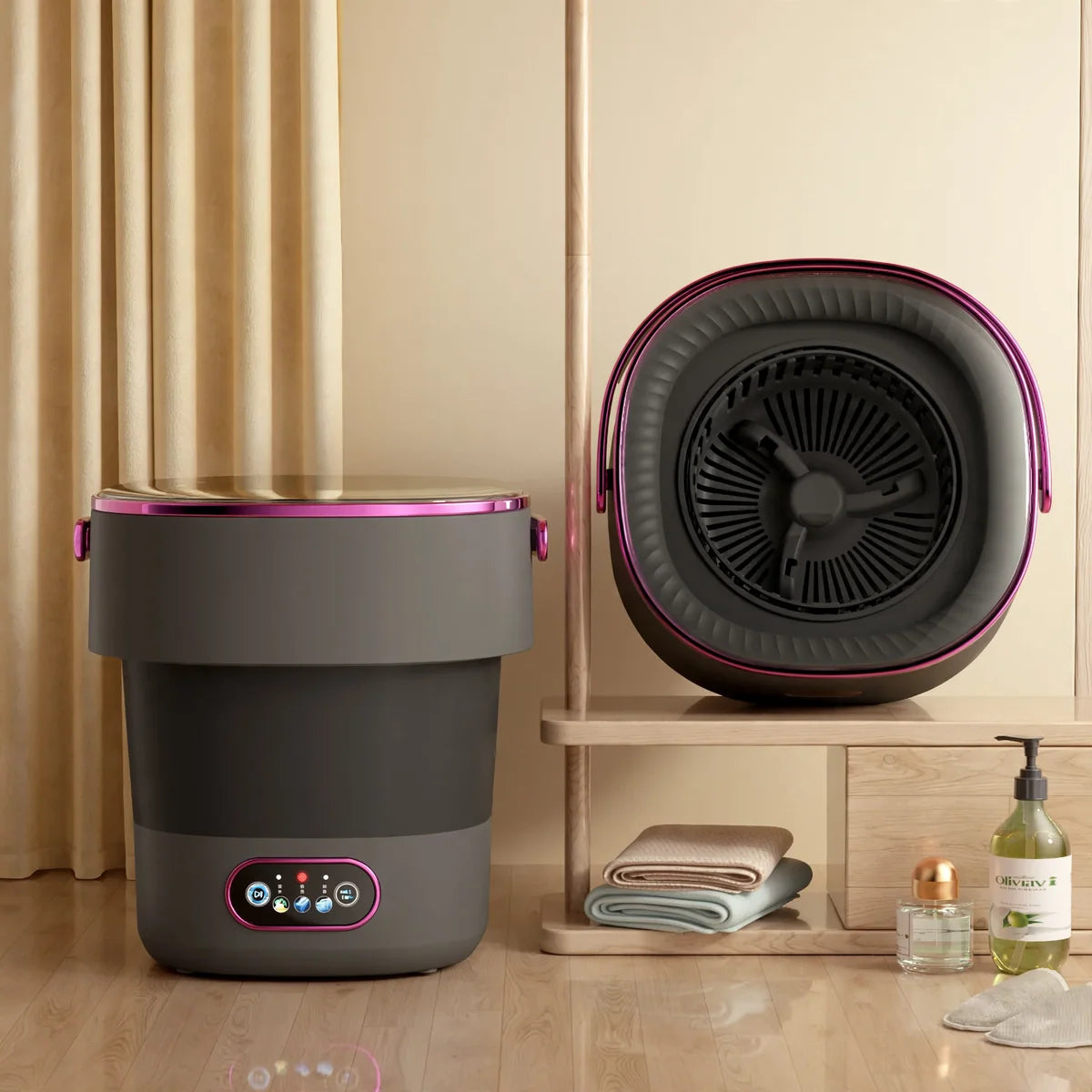 Washing Machine Foldable Portable Built-In Spin Dryer 5 Kg