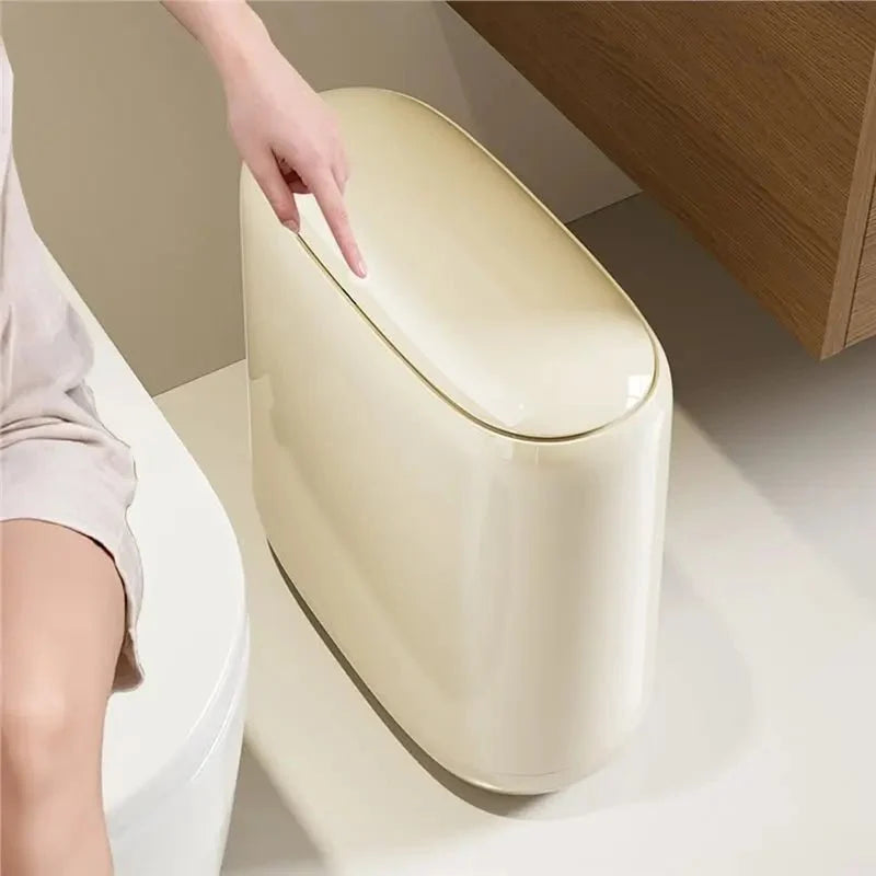 Waste Bin Slim Space-Saving Plastic 6.1-Inch
