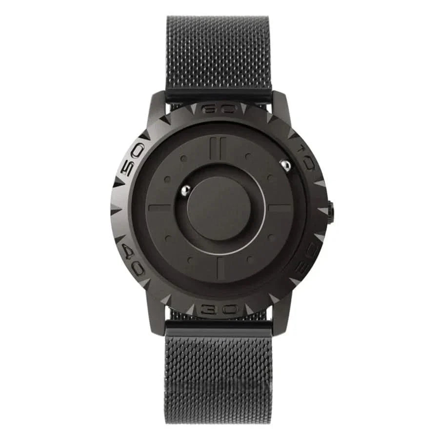 Watch Magnetic Ball Time Display Stainless Steel Mesh Band