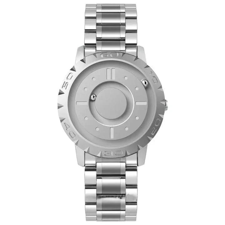 Watch Magnetic Ball Time Display Stainless Steel Mesh Band