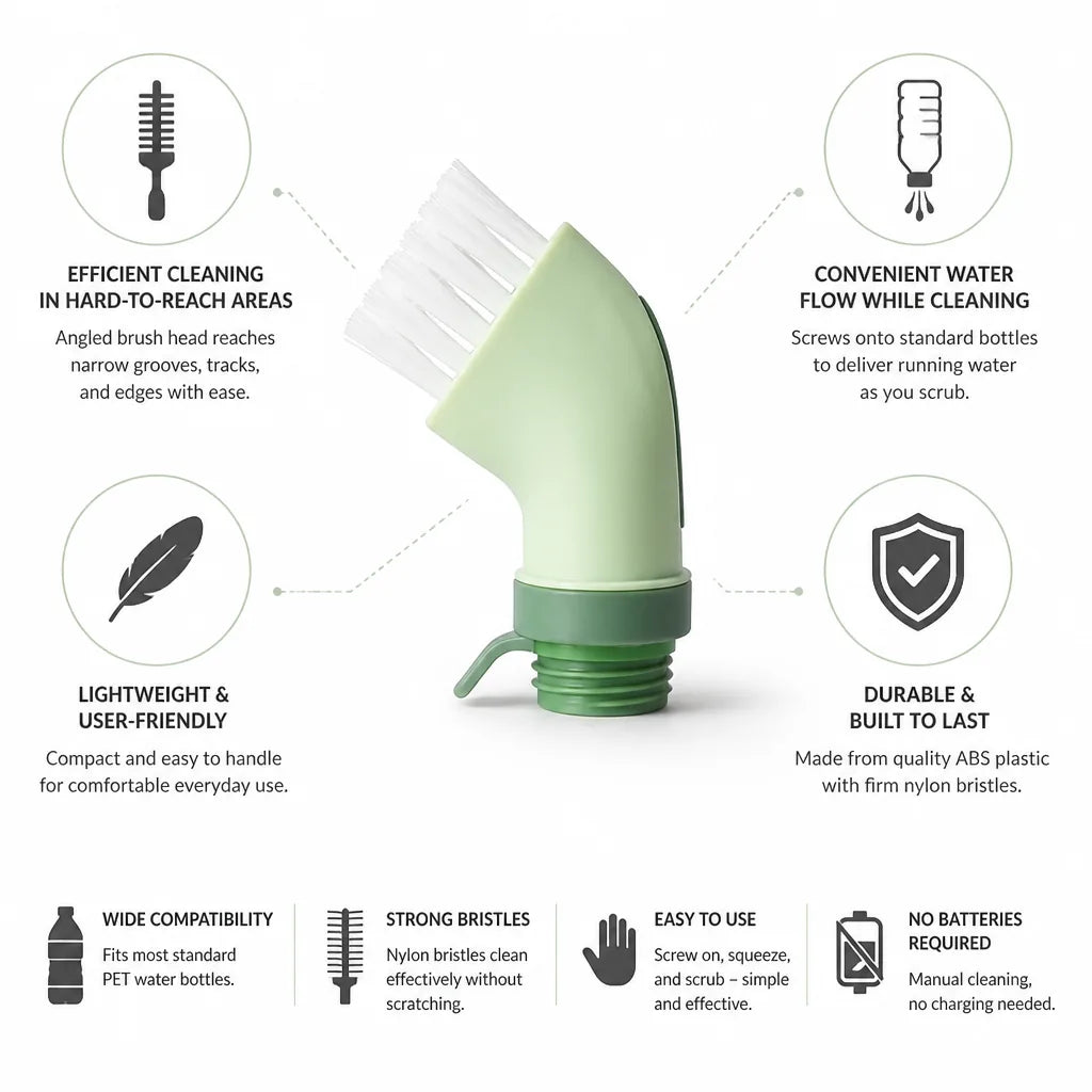 Water Bottle Brush Angled Screw-On Water Flow