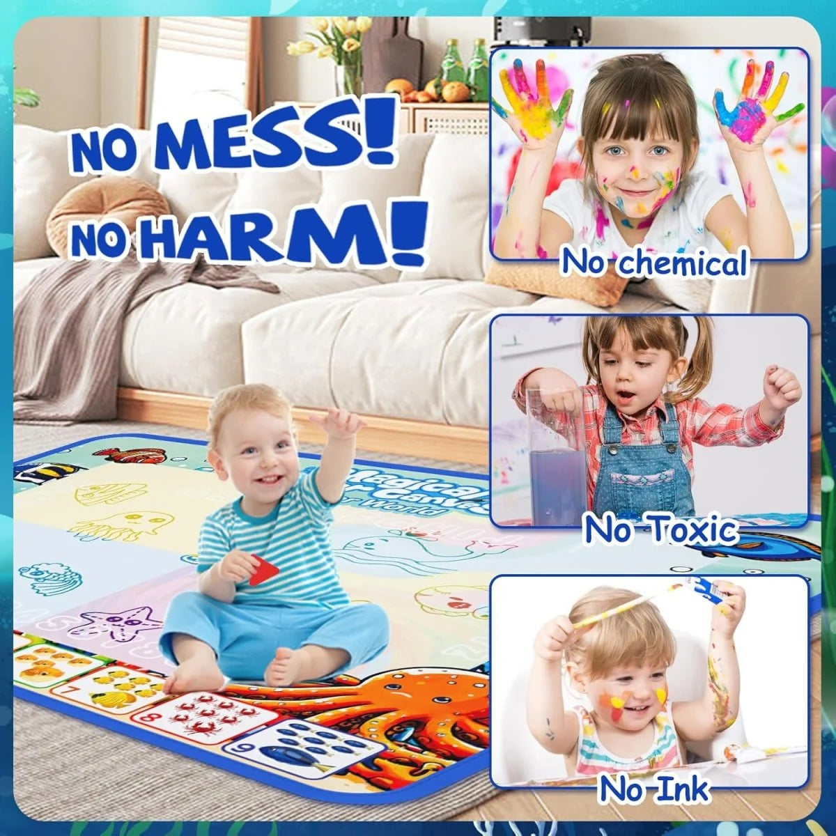Water Drawing Mat Reusable Water-Only Quick-Drying