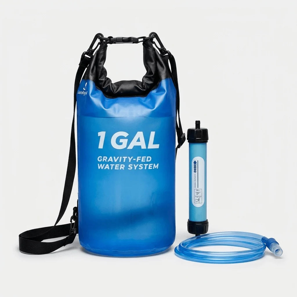 Water Filtration System Gravity-Fed Portable 1.6-Gallon Container