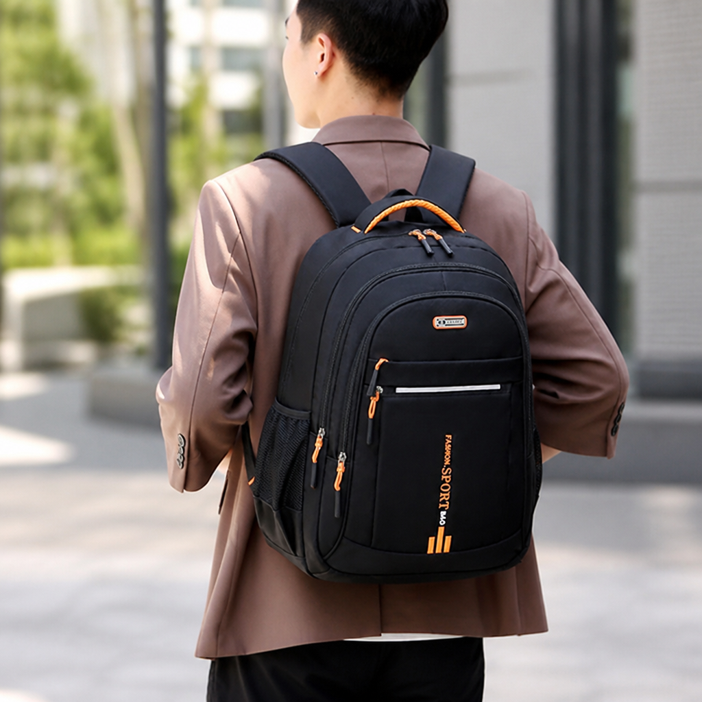 Water-Repellent Oxford Backpack (Padded Straps)