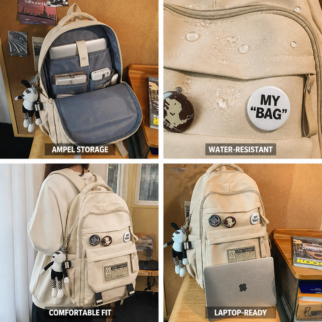 Water-Resistant Laptop-Ready School Backpack