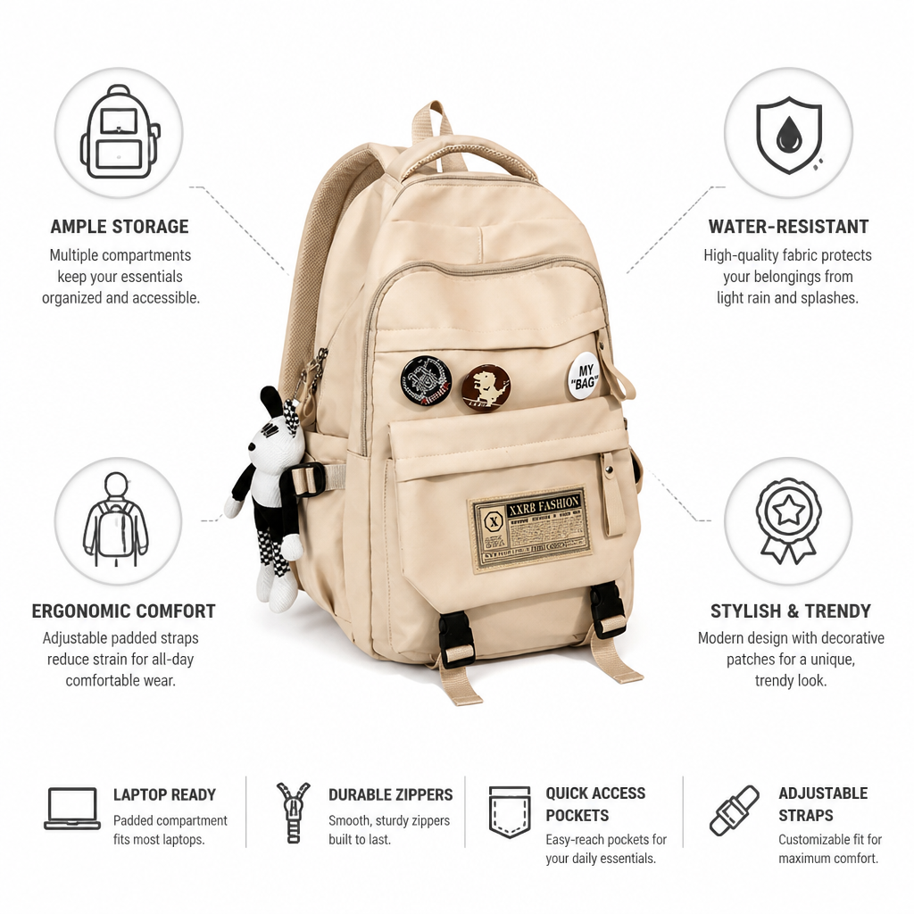 Water-Resistant Laptop-Ready School Backpack