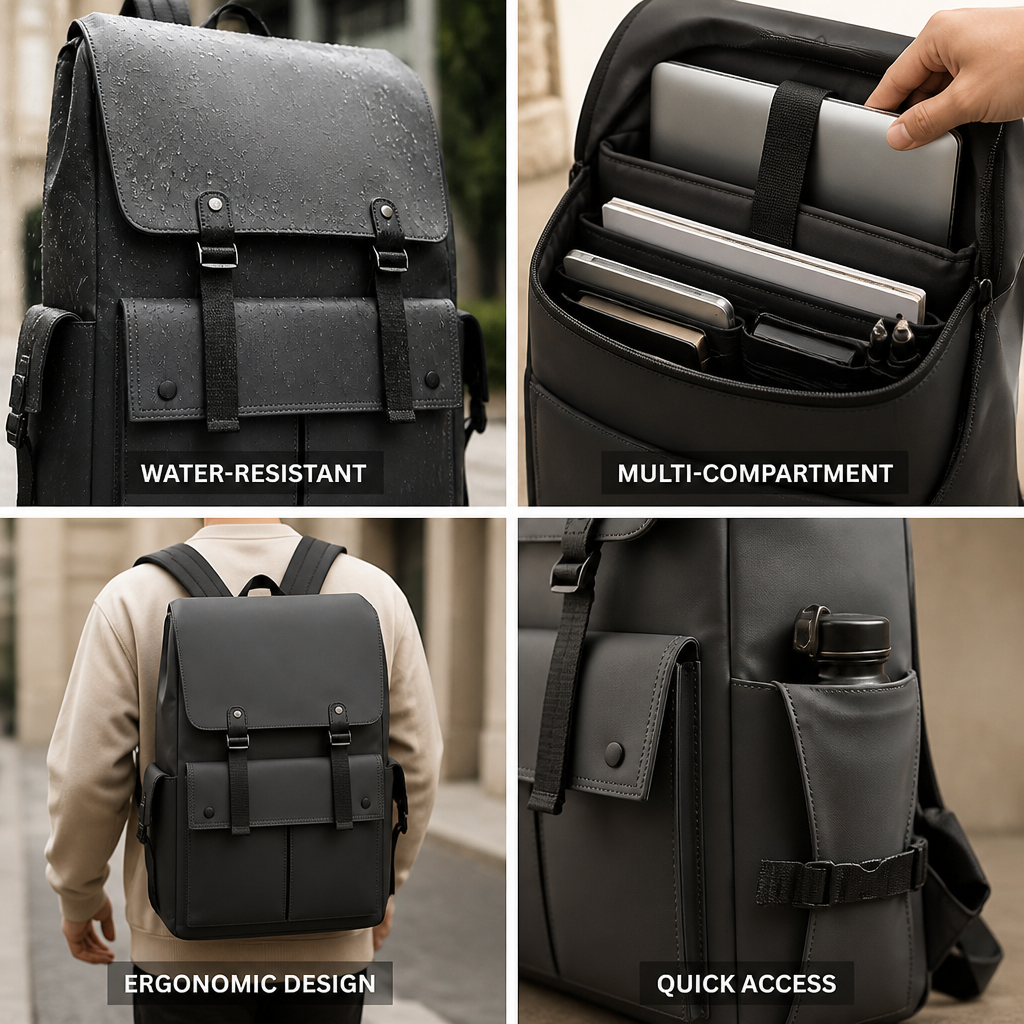 Water-Resistant Multi-Compartment Backpack