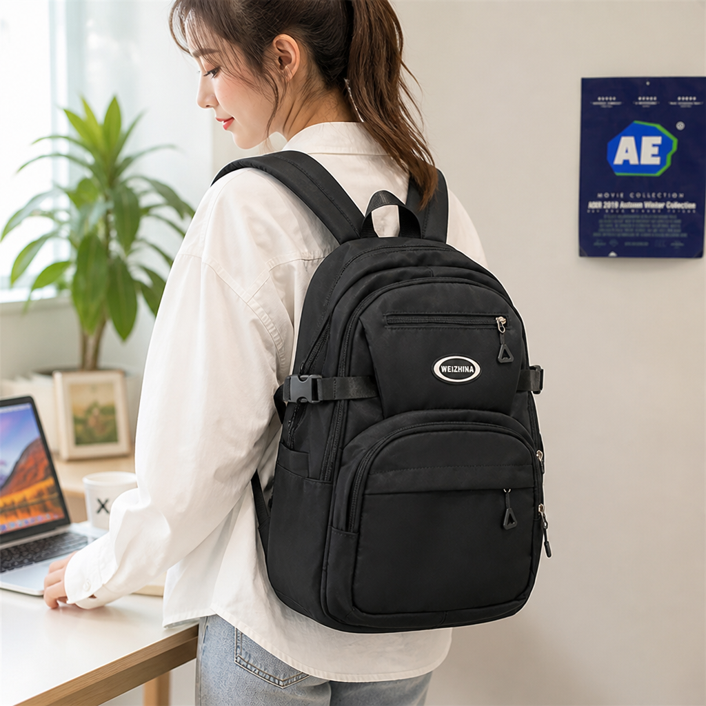 Water-Resistant Multi-Compartment Backpack (Padded Straps)