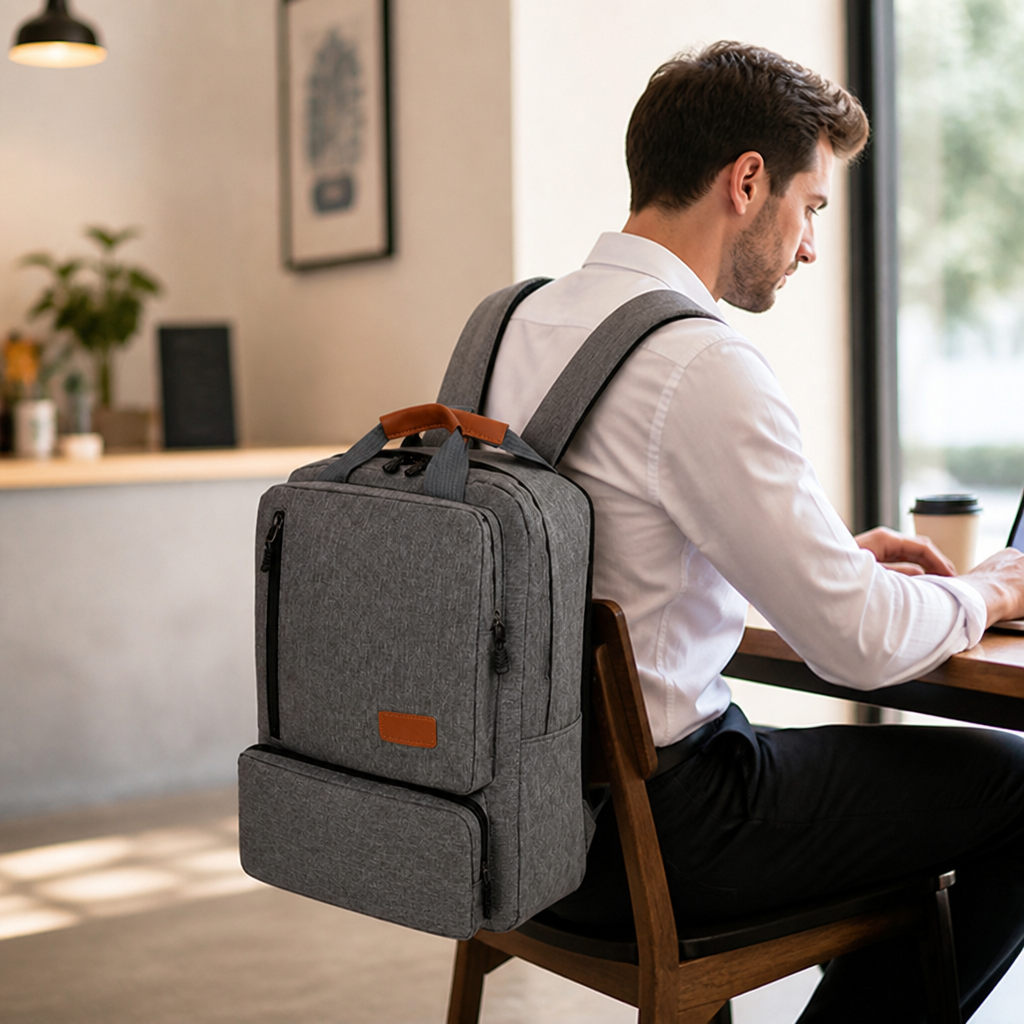 Water-Resistant Multi-Compartment Business Backpack