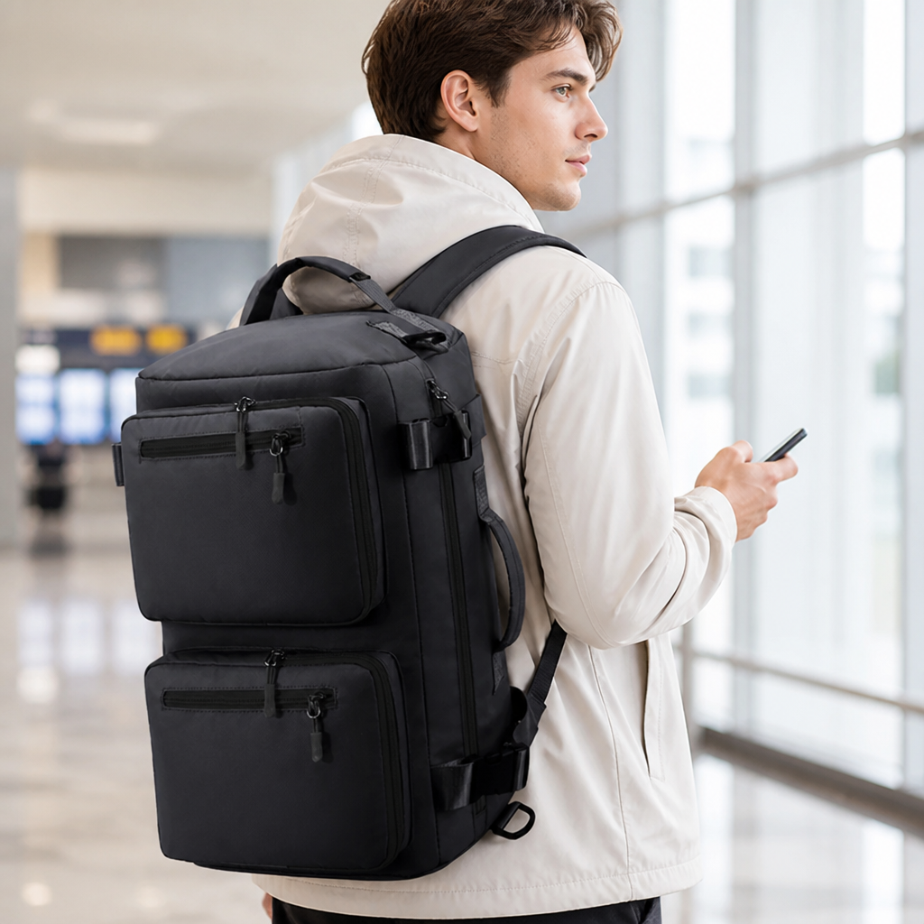 Water-Resistant Multi-Compartment Ergonomic Travel Backpack