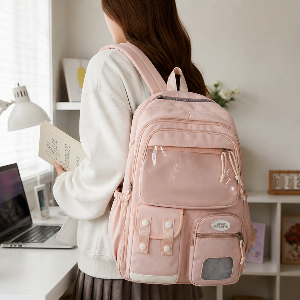 Water-Resistant Multi-Compartment School Backpack