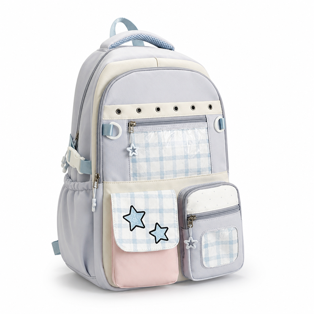 Water-Resistant Multi-Pocket Character School Backpack