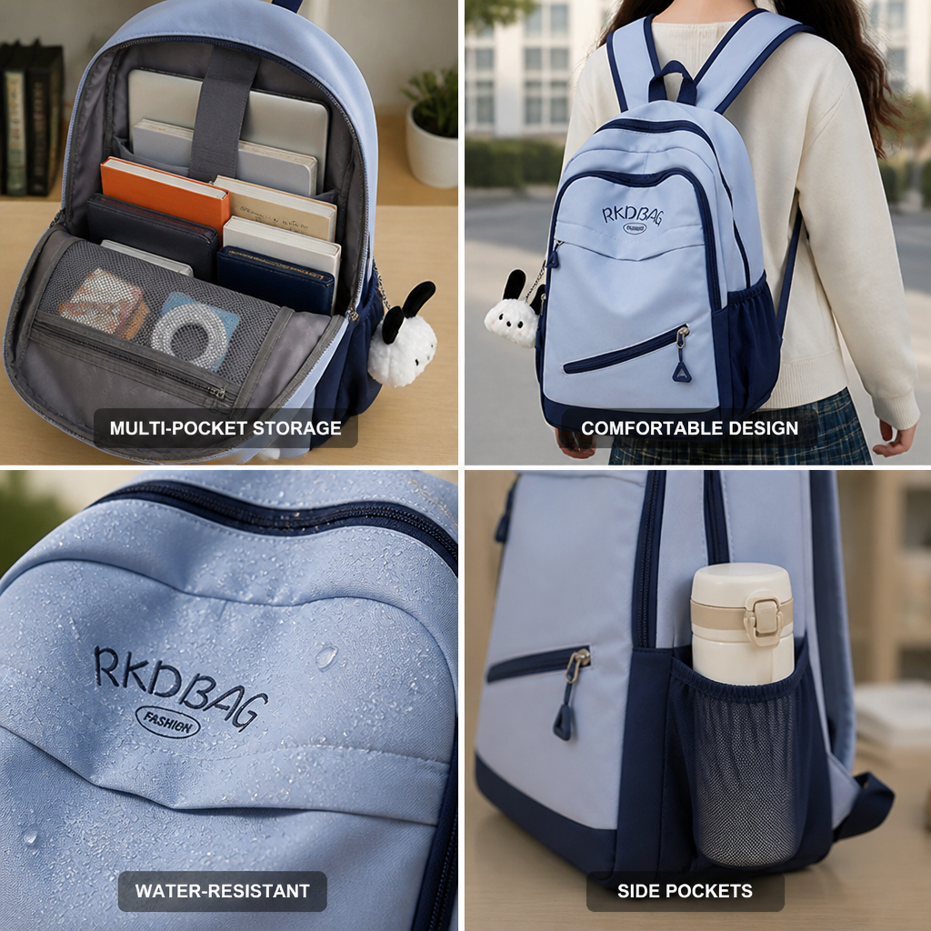 Water-Resistant Multi-Pocket Laptop Backpack