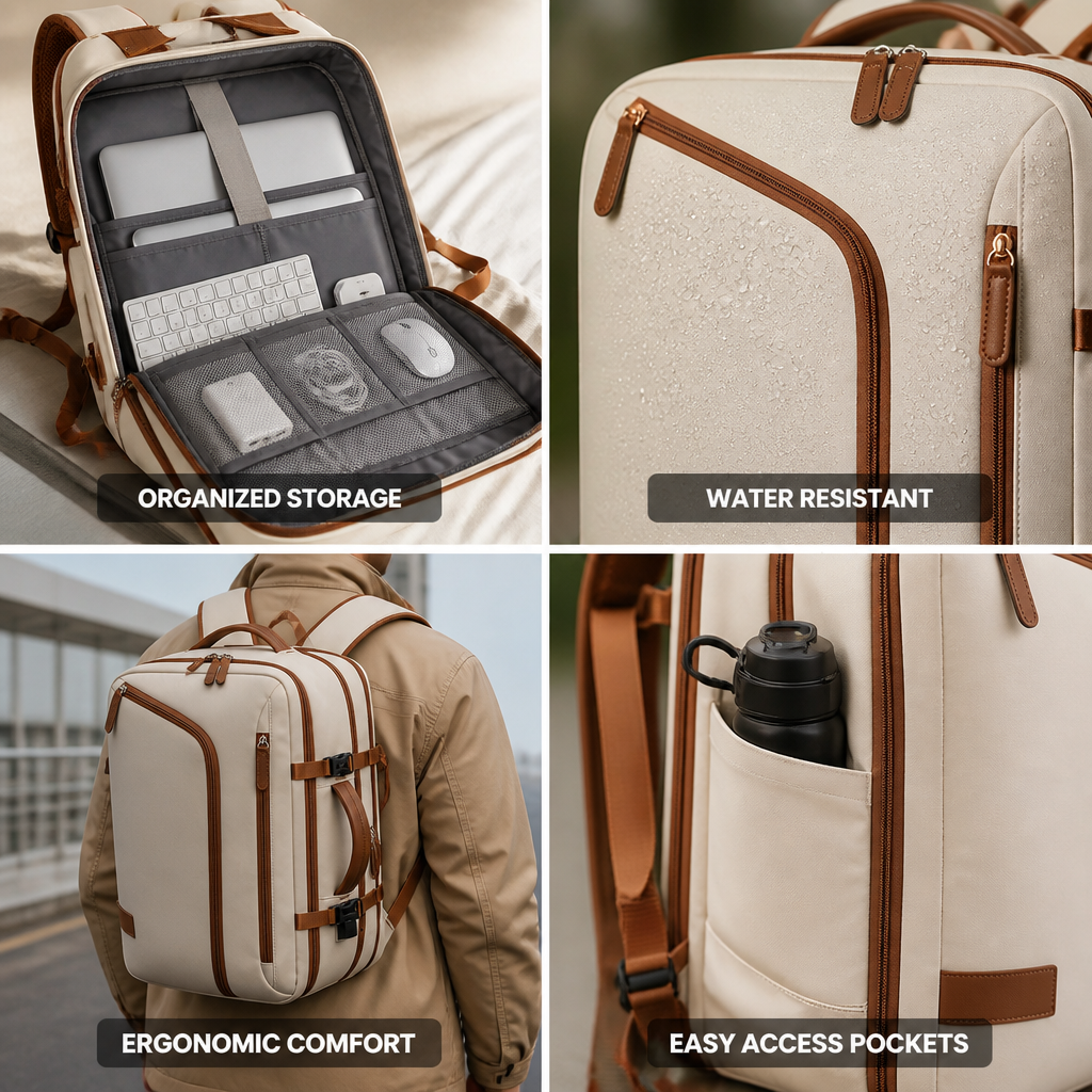 Water-Resistant Padded Laptop Backpack (Fits 15-Inch)