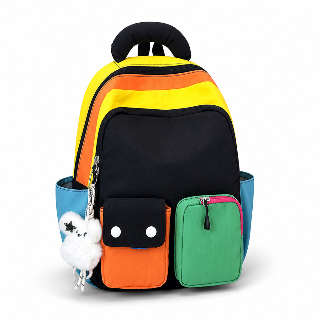 Water-Resistant Padded Straps Multi-Pocket School Backpack