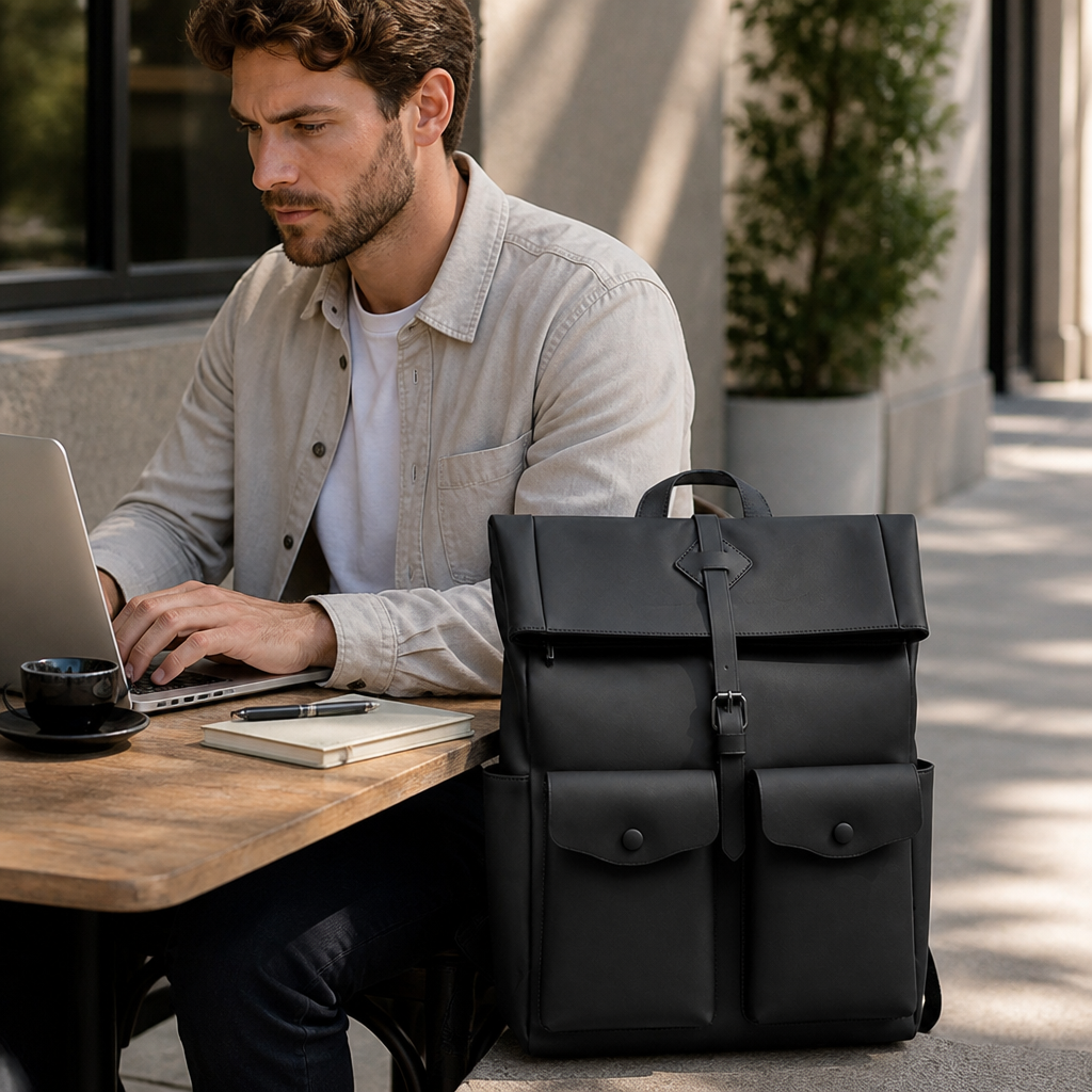 Water-Resistant Roll-Top Backpack (Laptop Sleeve)