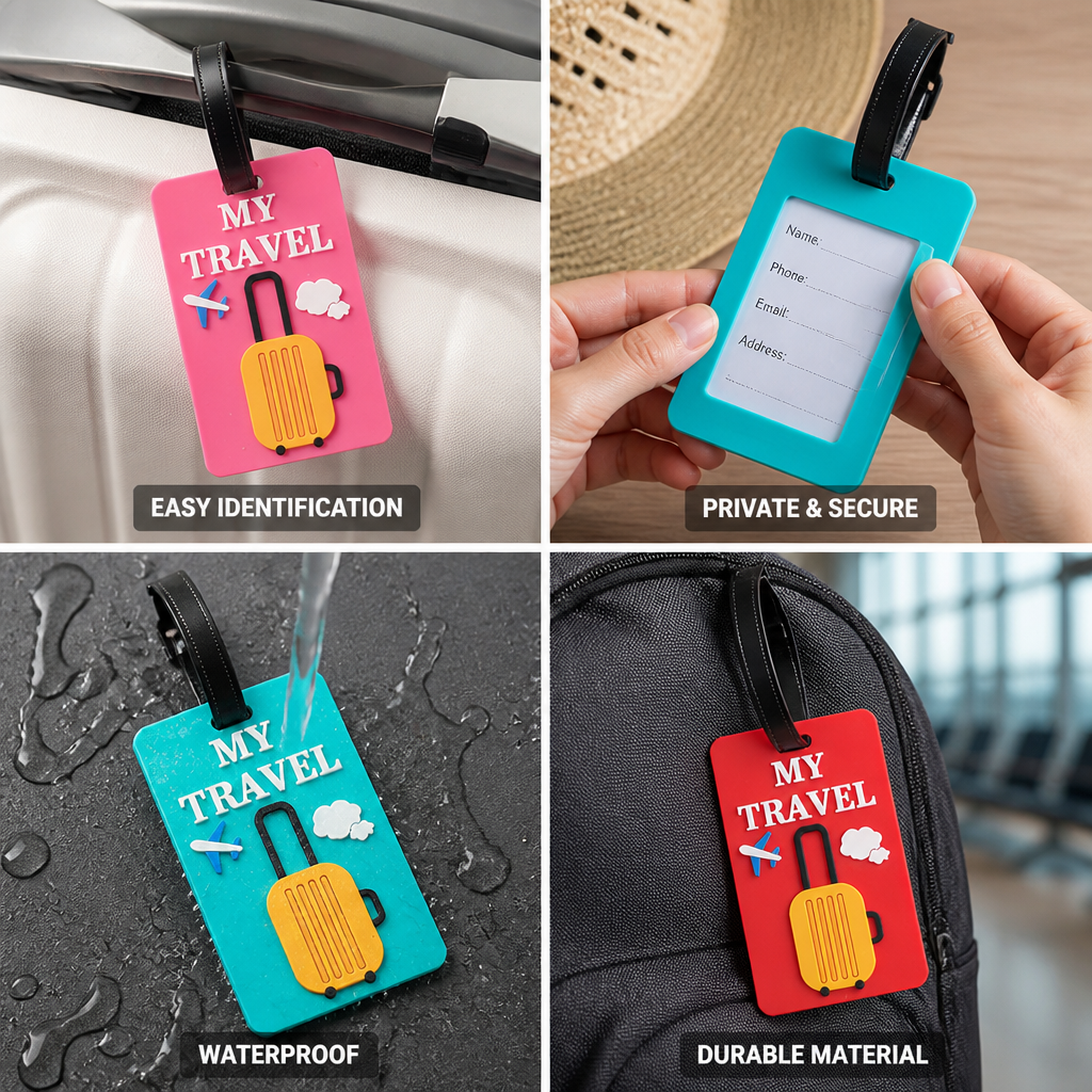 Waterproof Clear-Window Luggage ID Tag (Sturdy Strap)