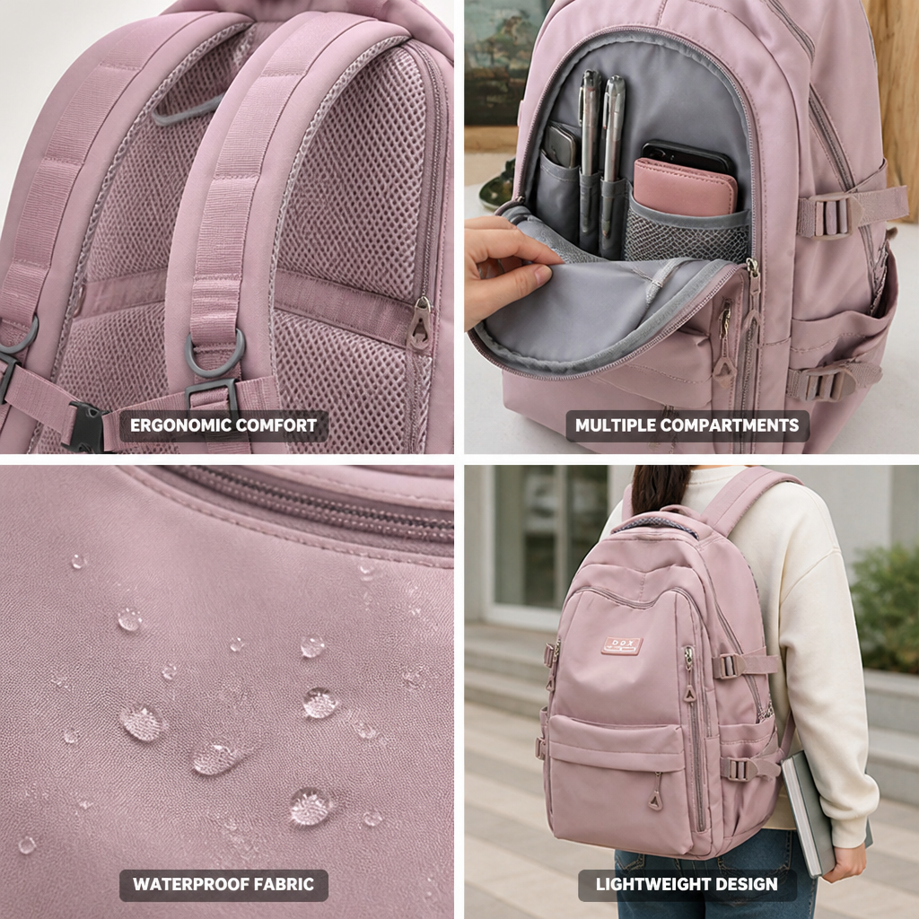 Waterproof Ergonomic Backpack (Fits Up to 38cm Laptop Sleeve)