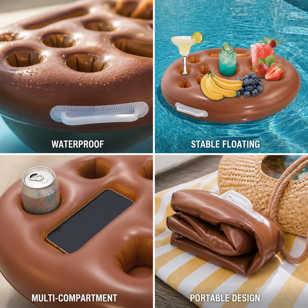 Waterproof Inflatable Multi-Compartment Beverage & Snack Bar