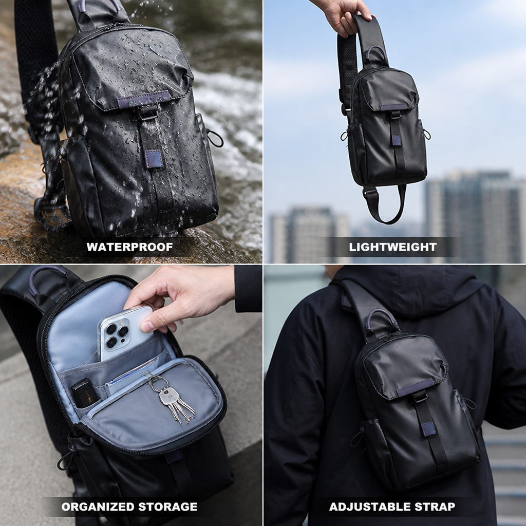 Waterproof Lightweight Sling Bag (Adjustable Strap)